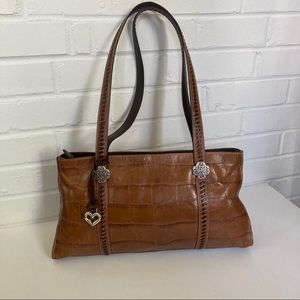Brighton Hand bag brown embossed leather